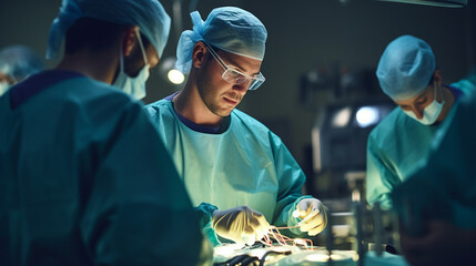a surgeon performing an operation  