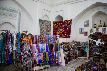 cloth in the bukhara uzbekistan - obrazy, fototapety, plakaty