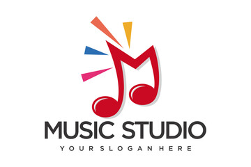 Music logo template.vector illustration