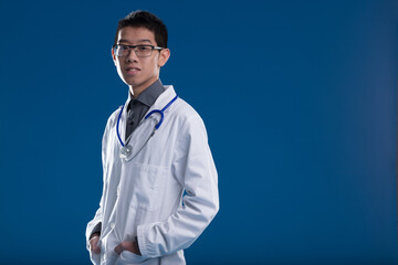 East Asian doctor, stethoscope, knowledge for patients