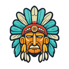 Beauty: Native American Culture and Traditional Ornaments - Illustrating Ethnic Tribes and Signs