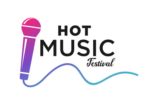microphone logo design. Podcast with microphone logo inspiration. vector illustration.