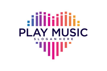 love Music logo template. spectrum icon.vector illustration