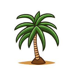 Coastal Paradise: The Tropical Palm Coconut Tree - A Green Oasis Isolated on a Summer Beach