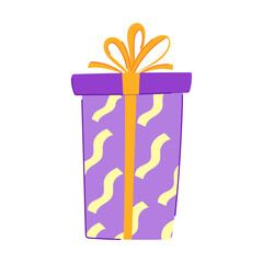 present gift box cartoon. ribbon surprise, birthday bow present gift box sign. isolated symbol vector illustration