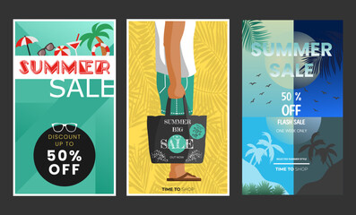 
Summer sale poster vector illustration 