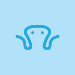 elegant octopus logo design illustration.