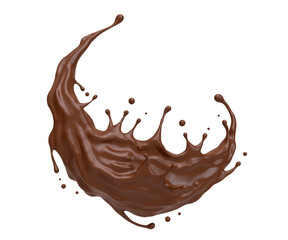 Splash of chocolate or Cocoa, 3D rendering.