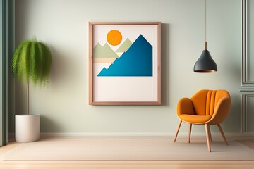 Modern living room with Chair generated Ai 