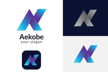 aekobe a modern letter logo design
