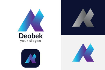 AK letter gradient logo design