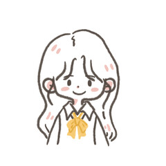 cute little girl line art