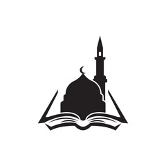 Islamic book icon logo symbol,illustration design template.