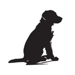 Puppy dog silhouette with vector illustration, white background