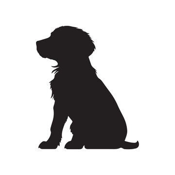 recommend clip art: Puppy dog silhouette with vector illustration, white background