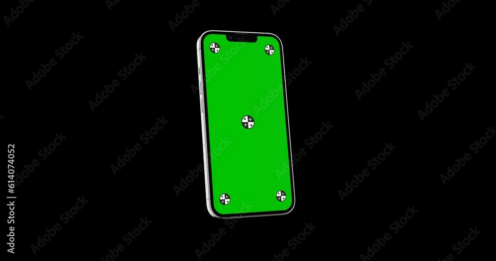 Poster screen replaceable smart phone device mockup with transparent alpha background