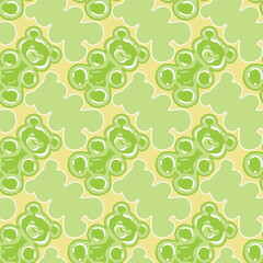 Gummy Bear repeat pattern. Perfect for fabric, paper and others materials