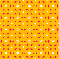 Seamless vector Retro Starburst Pattern in Vintage on yellow background, Wrapping paper, Abstract floral geometric texture for prints, textile, wrapping, fabric, package, cover.
