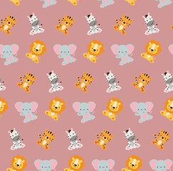 cute animals seamless pattern