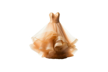 Peach-colored evening dress