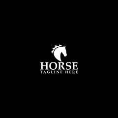 Horse logo template isolated on dark background
