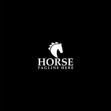 Horse logo template isolated on dark background