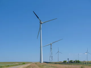Foto op Plexiglas Wind turbines at the Eemshaven in Groningen    Windturbines bij de Eemshaven in Groningen © Holland-PhotostockNL