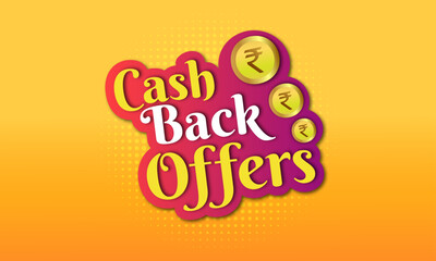 Fototapeta na wymiar Cashback Offer Logo Design, Cash points, Retail Sale, Promotional Logo Vector Template