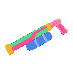 splash water gun cartoon. happy blue, yellow fun splash water gun sign. isolated symbol vector illustration