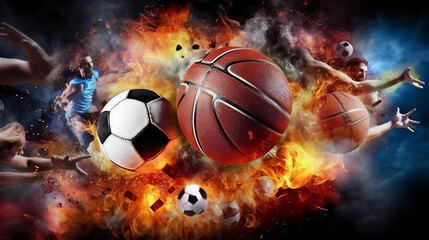 Athletes in various Sports in a Dynamic Illustration . Ideal for Sports Banners, Background. Ai generated