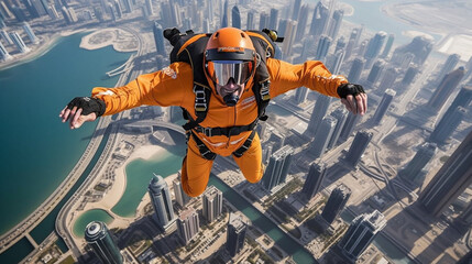 "Feel the adrenaline surge as a fearless daredevil defies gravity, soaring through the air in a heart-stopping display of extreme sports Generative AI