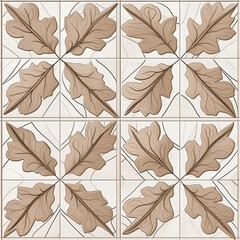 white oak pattern, illustration, Generative AI