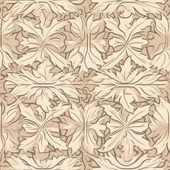 white oak pattern, illustration, Generative AI
