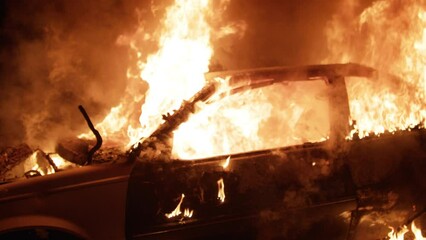 A car on fire