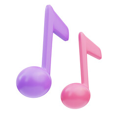 Music notes Birthday 3D Illustration