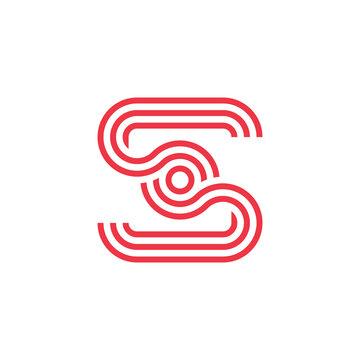 simple parallel lines letter S modern logo