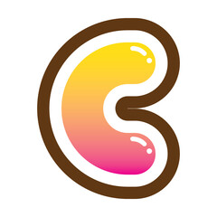 C bubble font text design