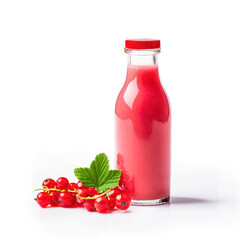 Refreshing Red currant smoothie, isolated on white background, generative AI