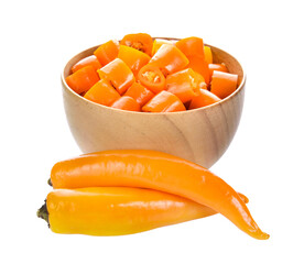 Chili slice in a cup on transparent png