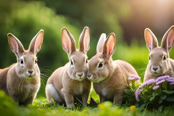 rabbits in jungle generated AI 