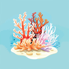 Fototapeta na wymiar Watercolor underwater sea corals illustration on a blank white background wedding invitation art style