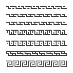 set of ancient greek seamless pattern vector