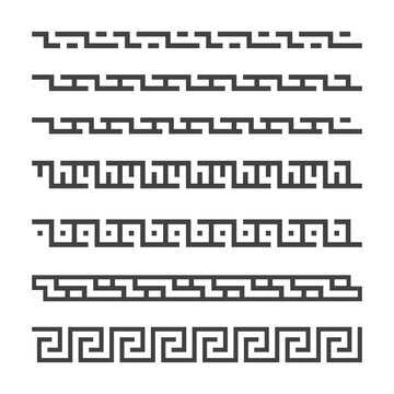 set of ancient greek seamless pattern vector