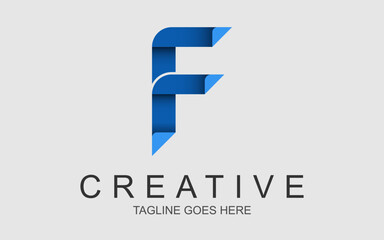 modern color font letter F logo design