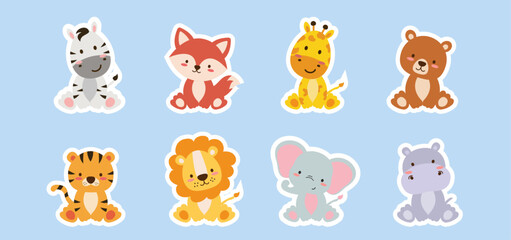 Obraz premium cute animals sticker