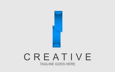 modern color font letter I logo design