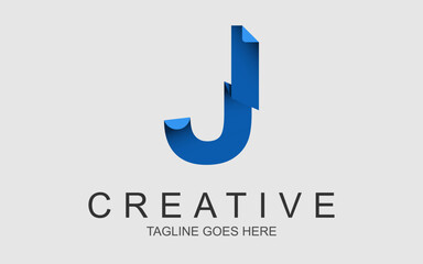 modern color font letter J logo design