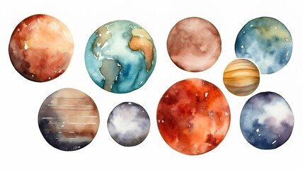 a beautiful picture of a planet painted with watercolors
