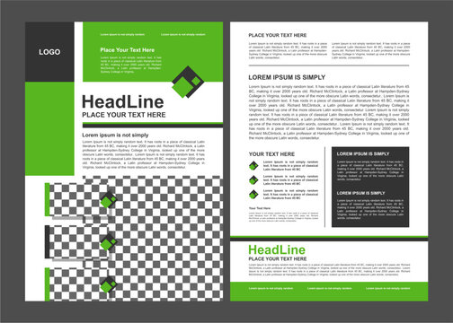 This headline or flyer template design can also be used for a book cover or annual report with a simple concept and lime green color