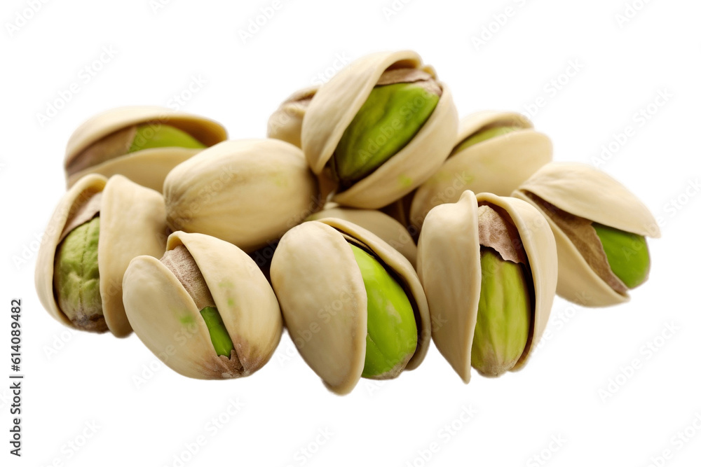Wall mural Pistachio Nuts on Transparent Background. AI - Wall murals